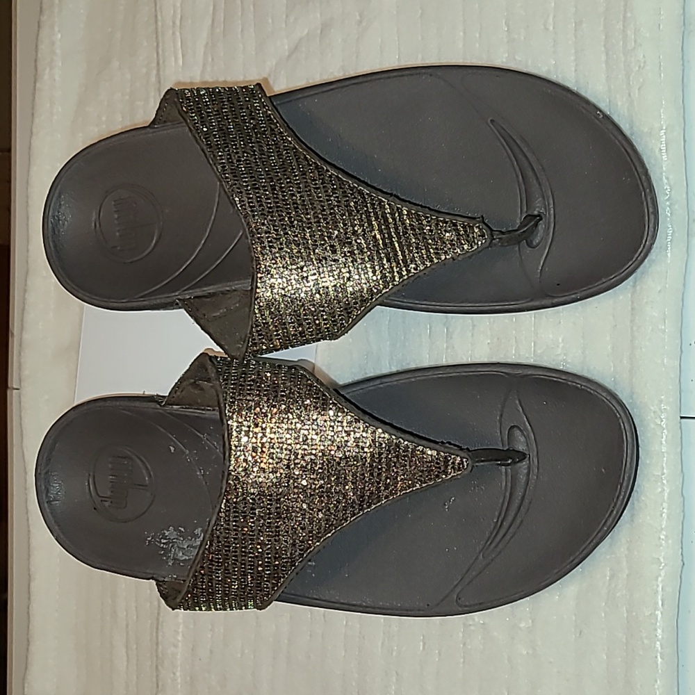 Womens brown, sparkle, Fitflop sandals. - Picture 6 of 9